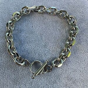 New Stainless Steel Silver 'LOVE' Bracelet 21cm Long